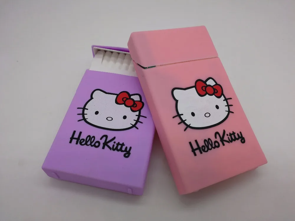 Women's slim 100's silicone soft cigarette case cover for girls smoking cartoon lady cigarette box decoration case box