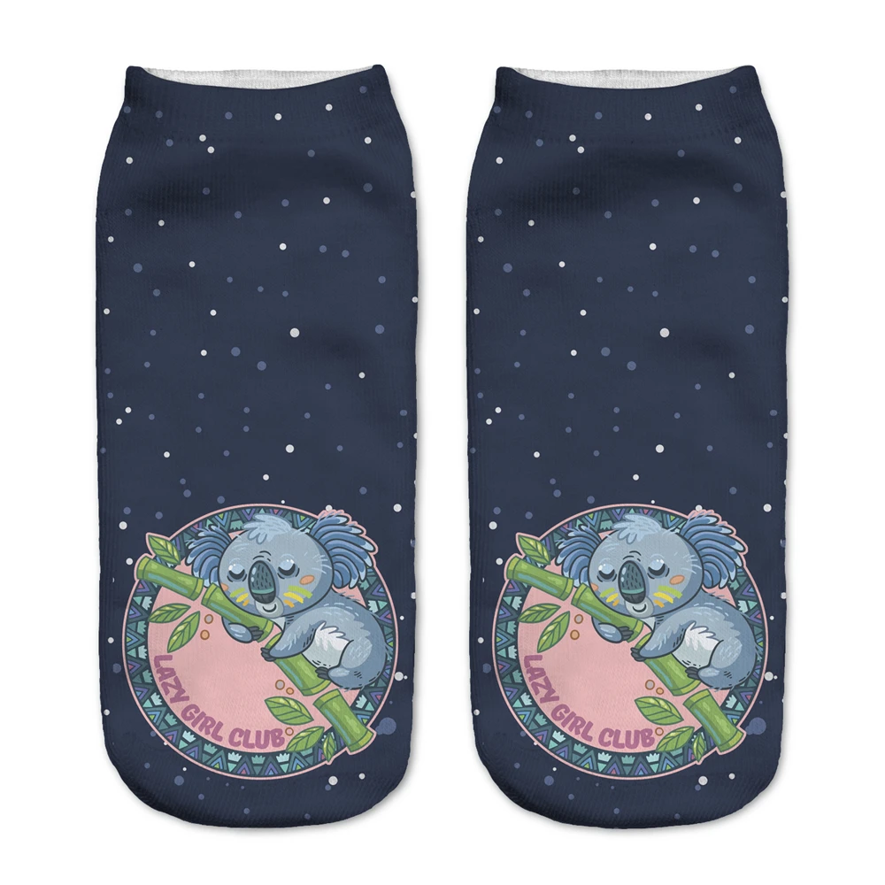 Носки женские с 3D принтом удивленные коала из слмюяна повседневные носки в стиле