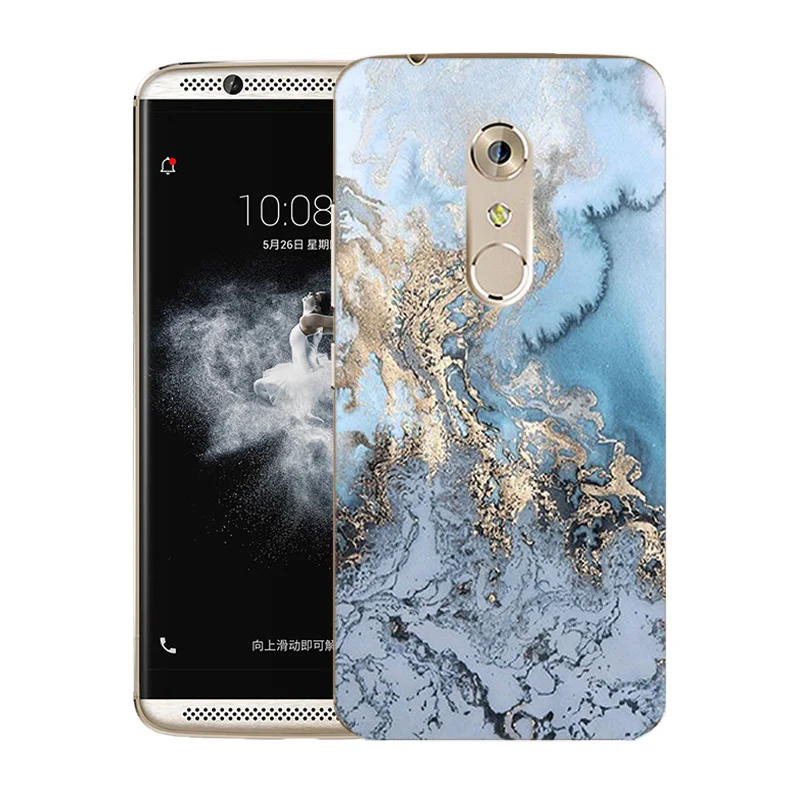 Мягкий силиконовый чехол для ZTE Axon 7 5 дюйма прозрачный из ТПУ с мраморным принтом