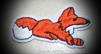hot sale silent orange fox wildlife embroidered iron on patches sew on patchappliques made of cloth100 quality