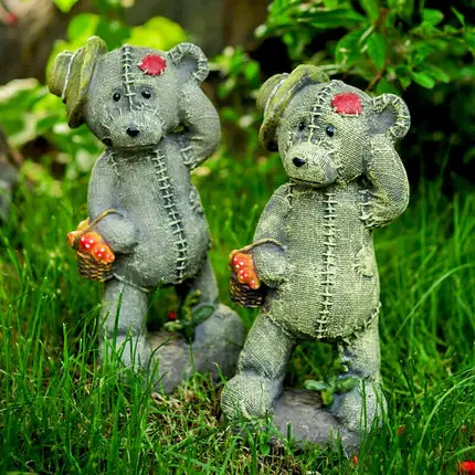 Искусственное украшение для сада двора животного медведя дома детского