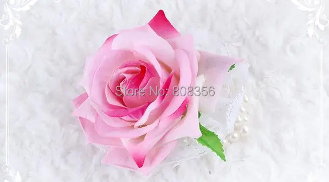 Шт. 10 шт. Искусственный цветок розы модель головы фланелевые невесты на запястье