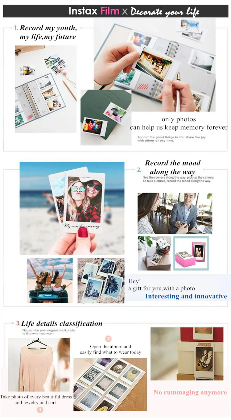 Пленка Fujifilm Instax Mini 10 20 30 40 50 60 100 листов 3 дюйма для мини 9 Polaroid FUJI Instant Photo camera mini 9 8 7s 70 90