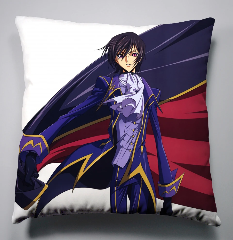 Шелковый Чехол на подушку с Аниме Манга кодом Geass 40x40 см Наволочка декоративный