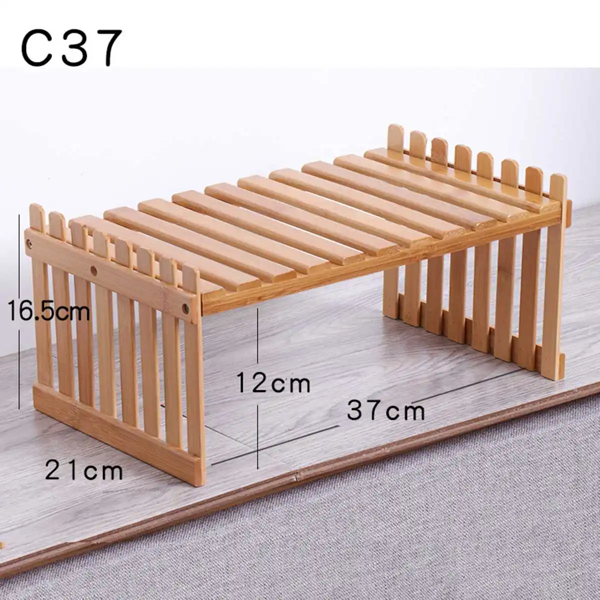 C37 single layer Натуральные бамбуковые полки для растений, стойка для цветов и сада, подставка для цветов, подставка для хранения, органайзер, домашний стол, балкон, сад - Цвет: C37 single layer