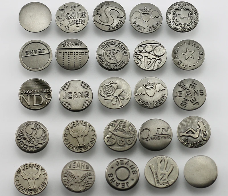 Whole Sale 500Pcs Diameter 20mm Bronze Jeans Buttons Mixed Styles Metal DIY Shank For Fasterners | Дом и сад