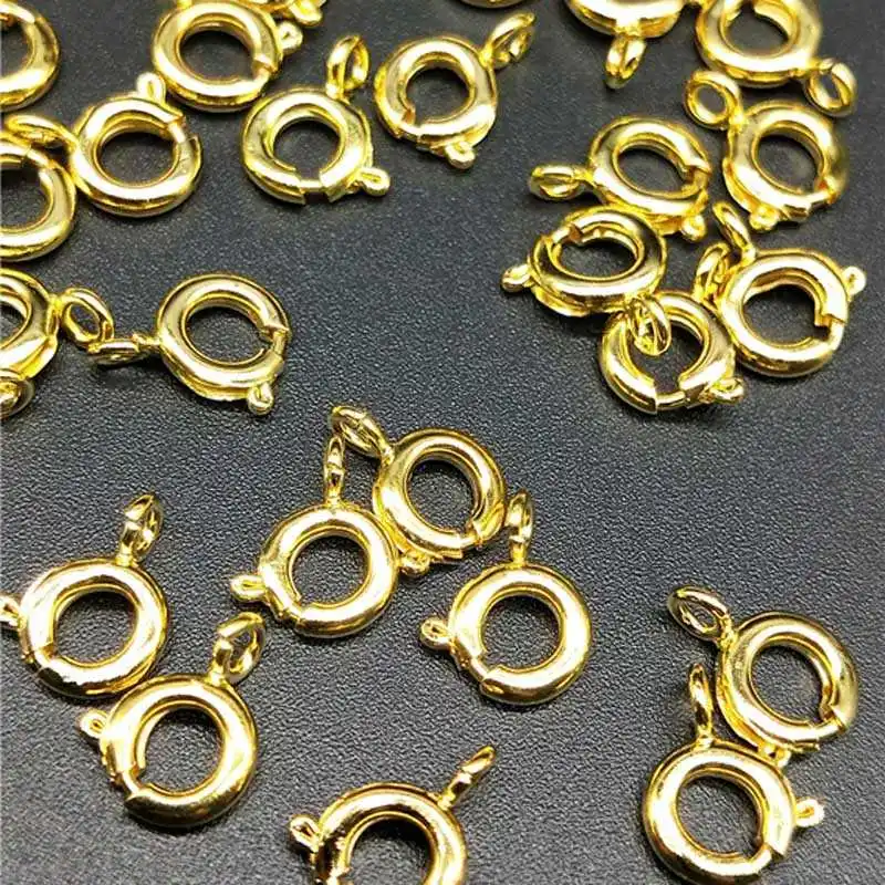 DIY 6mm 50pcs/lot Cheap Lovely High Quality Gold/Silver Plated Spring Ring Clasps Connection For Necklace Bracelet Buckle Gift | Украшения