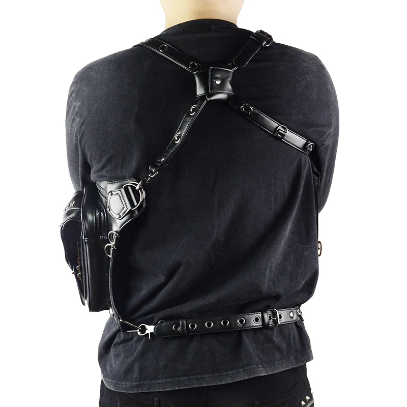 Стимпанк мотоциклетная сумка для ног Готическая поясная мужчин и женщин через