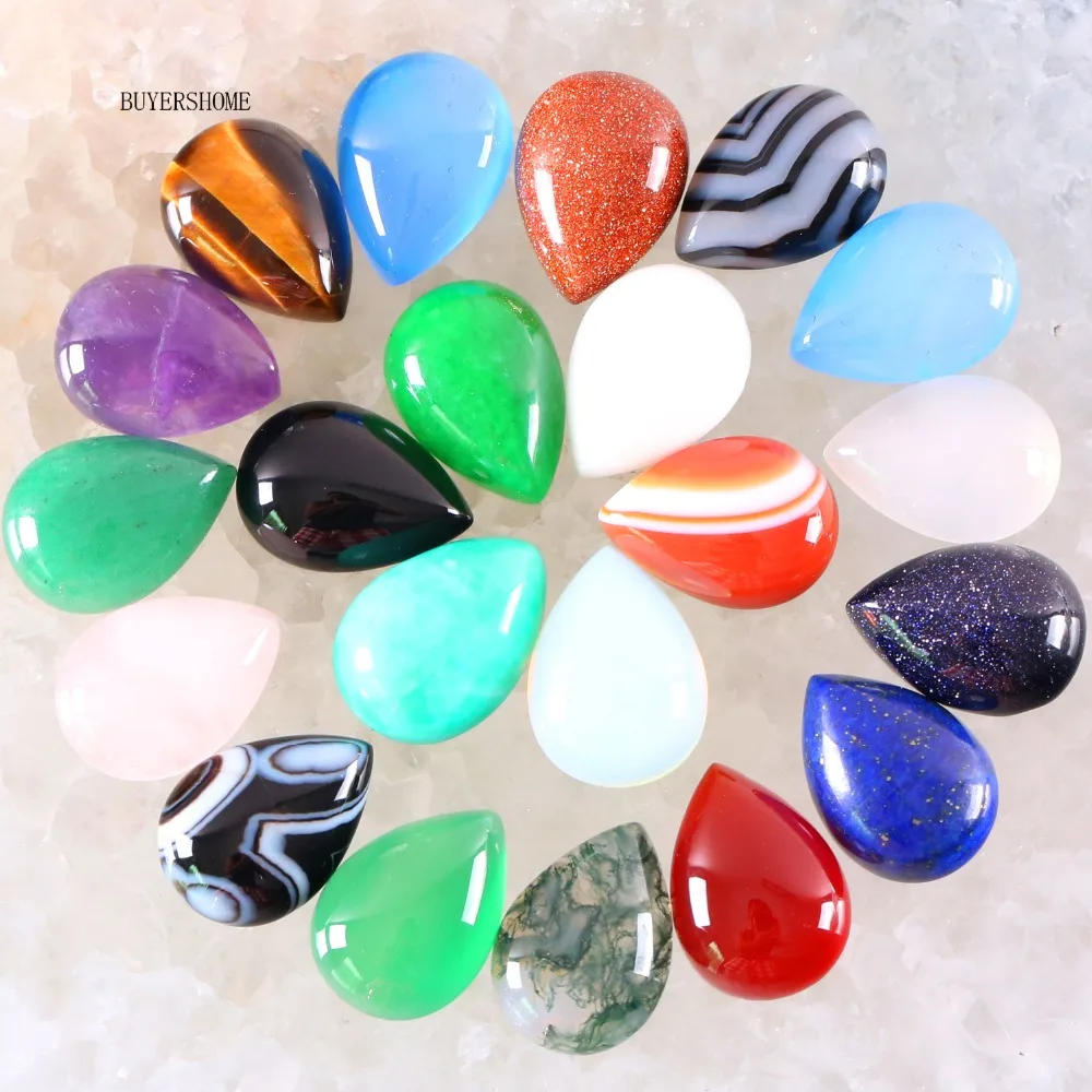 

18x13MM Water Drop Multi-color Natural Stone Beads Howlite Lapis Crystal Opal Sandstone Onyx Carnelian CAB Cabochon 10Pcs