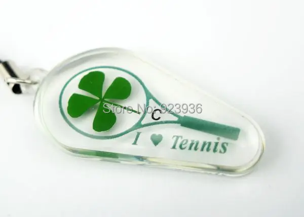 

$46 48 pcs green cool summer shamrock real four leaf clover I Love Tennis Style Cool Chic Keychain