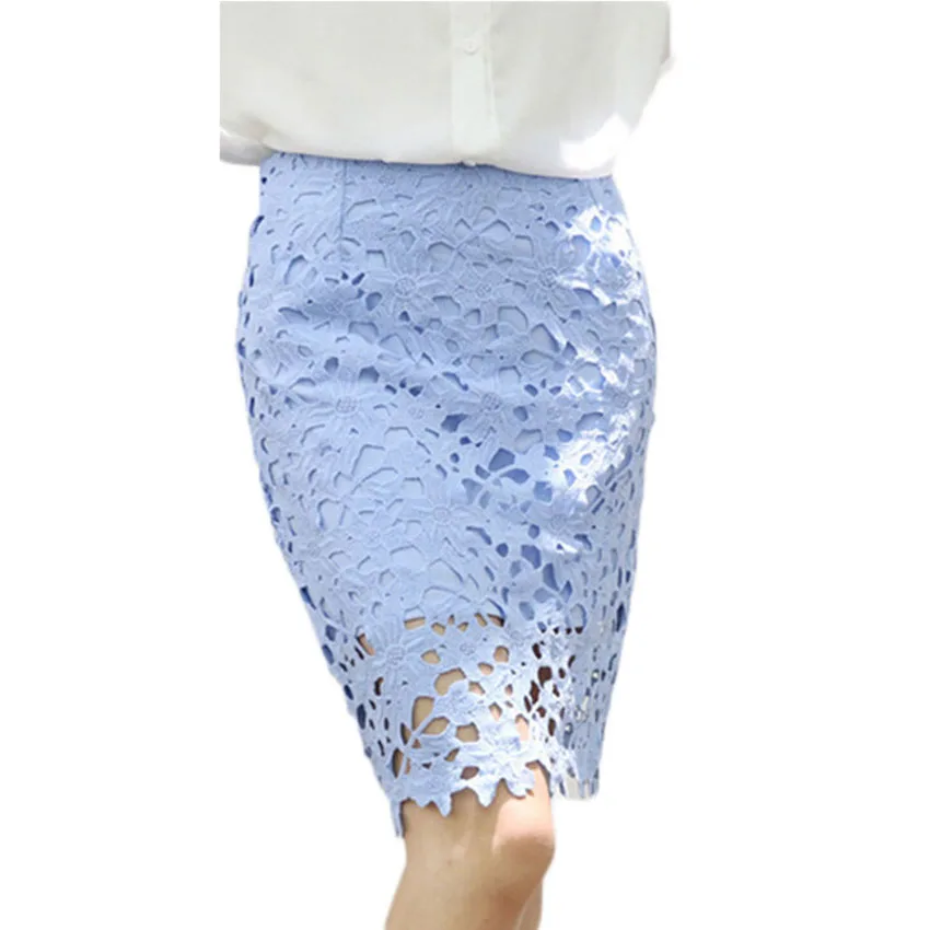 Осень 2018 однотонные кружевные юбки Женская винтажная юбка с высокой талией