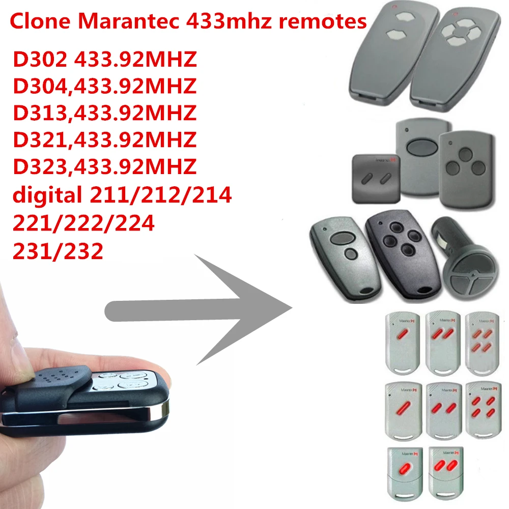 Заменить пульт marantec Digital 221 222 224 231 232 универсальный ручной дистанционного