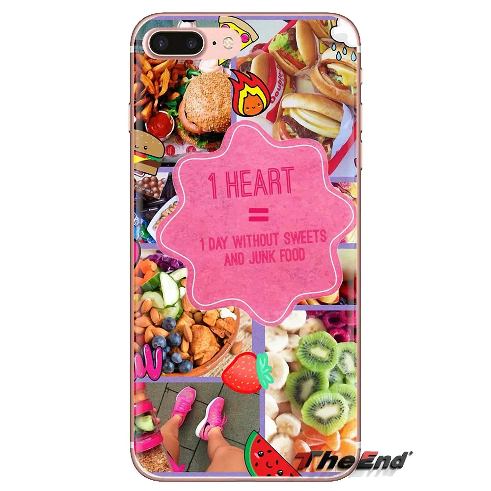 For Sony Xperia Z Z1 Z2 Z3 Z5 compact M2 M4 M5 C4 E3 T3 XA Huawei Mate 7 8 Y3II LVOE Junk Food Collage ART Pattern TPU Cover Bag |
