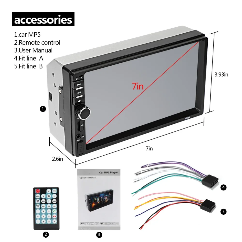 Авто радио автомобильная видеокамера регистратор с креплением к Mp5 аудио плеер