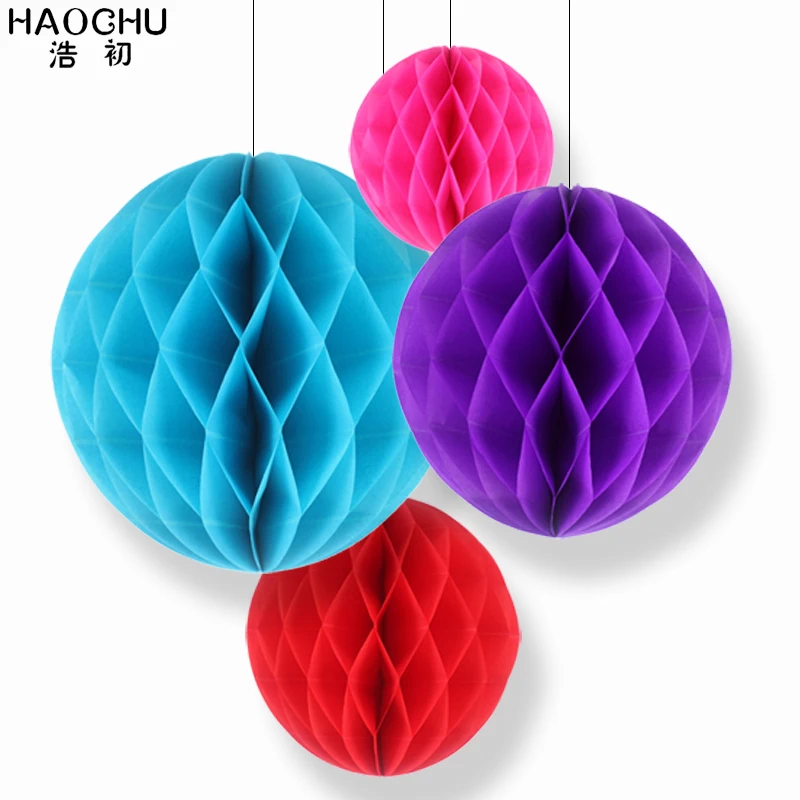 HAOCHU праздничные украшения 4 шт./лот ячеистые шары бумажные фонарики на новый год