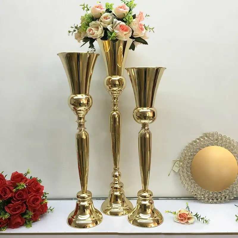 $10 шт. золотые вазы для цветов вечеринки торжества дорожного центральные части