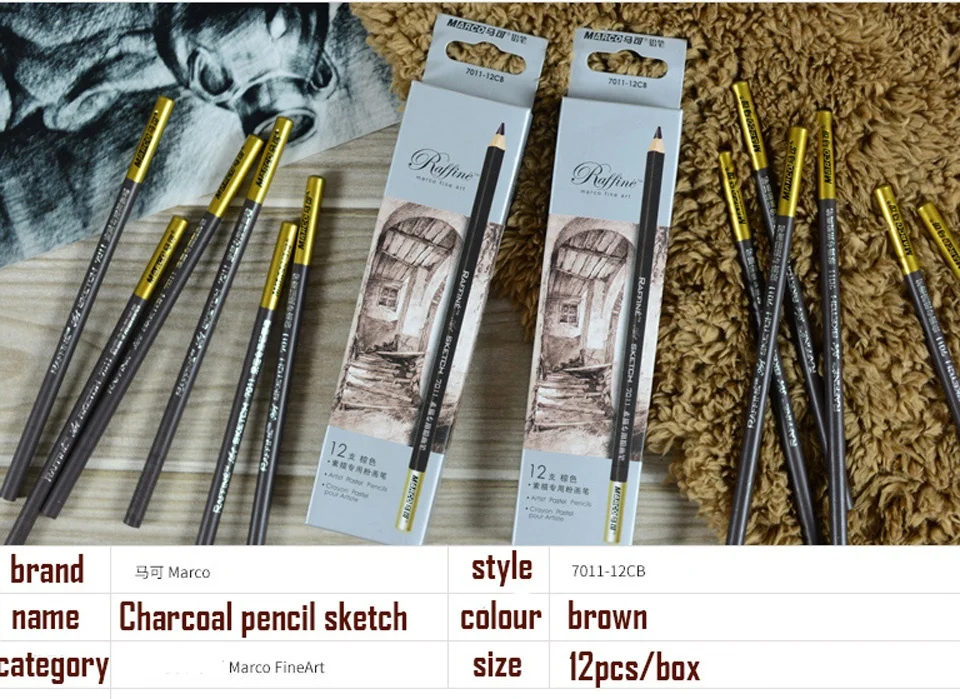 12 шт., восковые пастельные карандаши Raffine Aritist, коричневые карандаши Caryon Pastel Pour Artiste as Prismacolor Prime, мягкие цветные карандаши Sienna