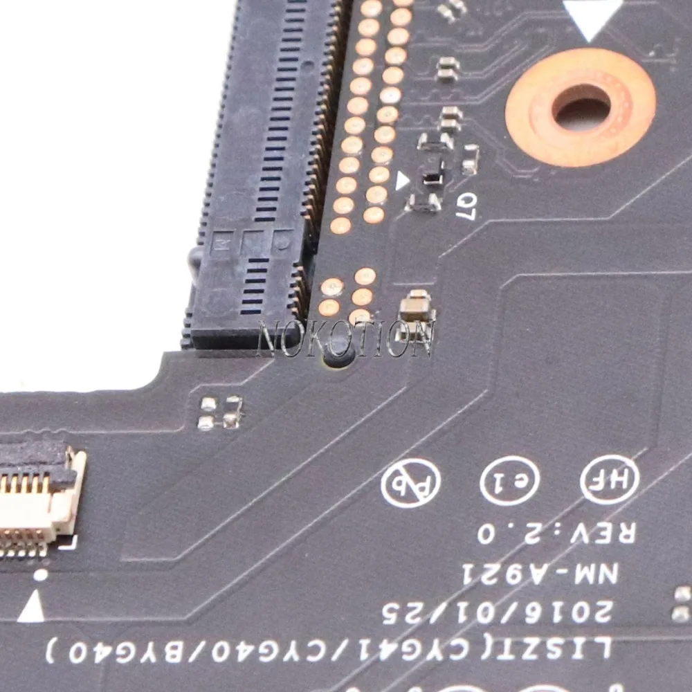 Nokotion CYG41 CYG40 BYG40 NM-A921 FRU 5B20L34661 для lenovo yoga 900-13isk материнская плата ноутбука SR2JB i7-6560U 8G