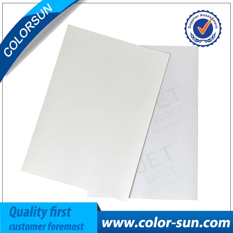 

100pcs A4 size light heat transfer paper for Light color 100% cotton clothes