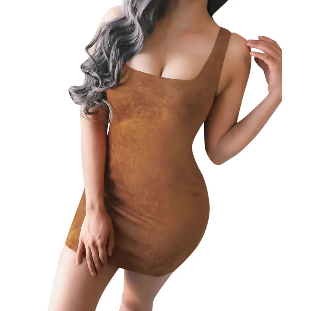 Sexy Night Club Solid Off Shoulder Ladies Dress Sheath Sleeveless Tank O-Neck New Fashion Women Summer Beach Mini Vestidos | Женская