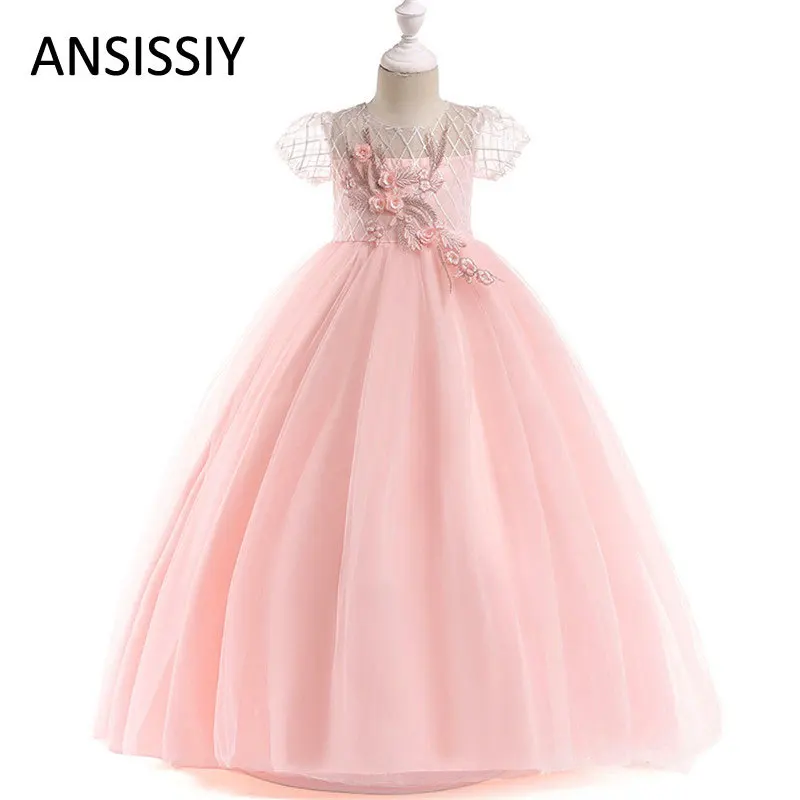 Pageant Flower Girl Dress Appliques Kids Birthday Wedding Bridesmaid Gown Formal Christmas Dresses Clothes for 12 Years | Детская одежда