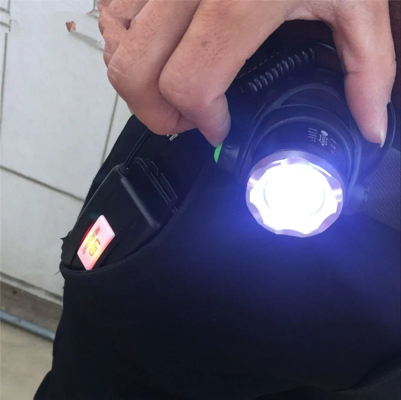 5000lm зум xml-l2 led глава лампы факел фонарик свет + 2x18650 аккумулятор ес/сша