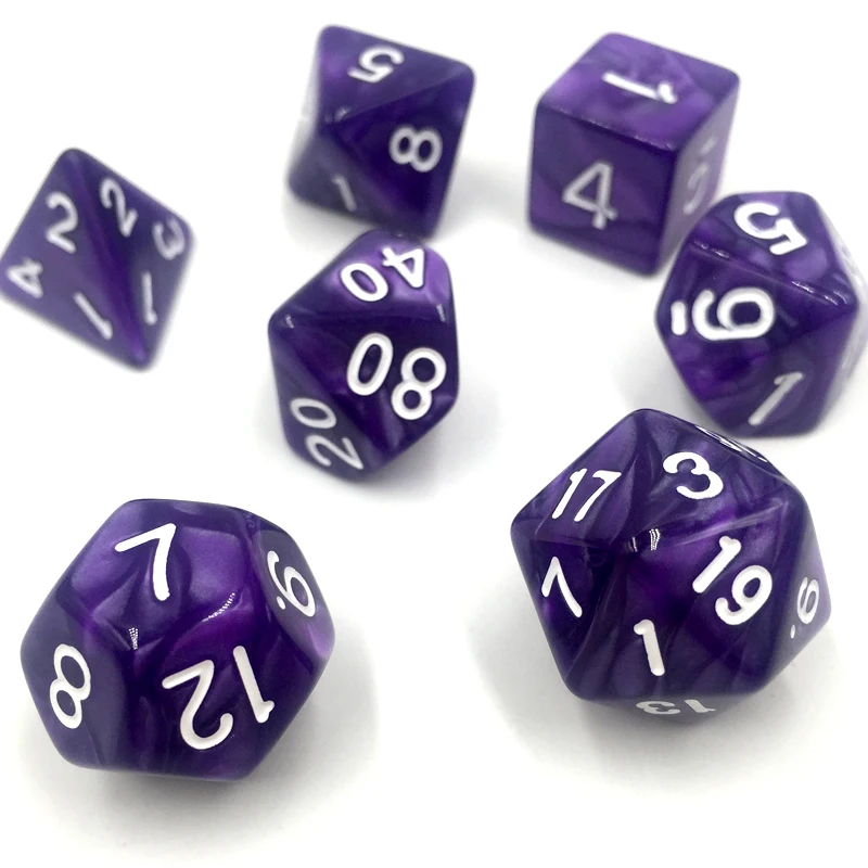 

Rollooo Dice Pearl RPG Dice 7 Pieces D4 D6 D8 D10 D% D12 D20