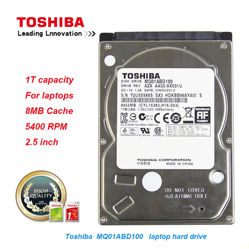 Toshiba 1 ТБ ноутбук HDD MQ01ABD100 SATA 5400 об./мин. 8 МБ Кэш 2 5 &quotВнутренний жесткий диск для