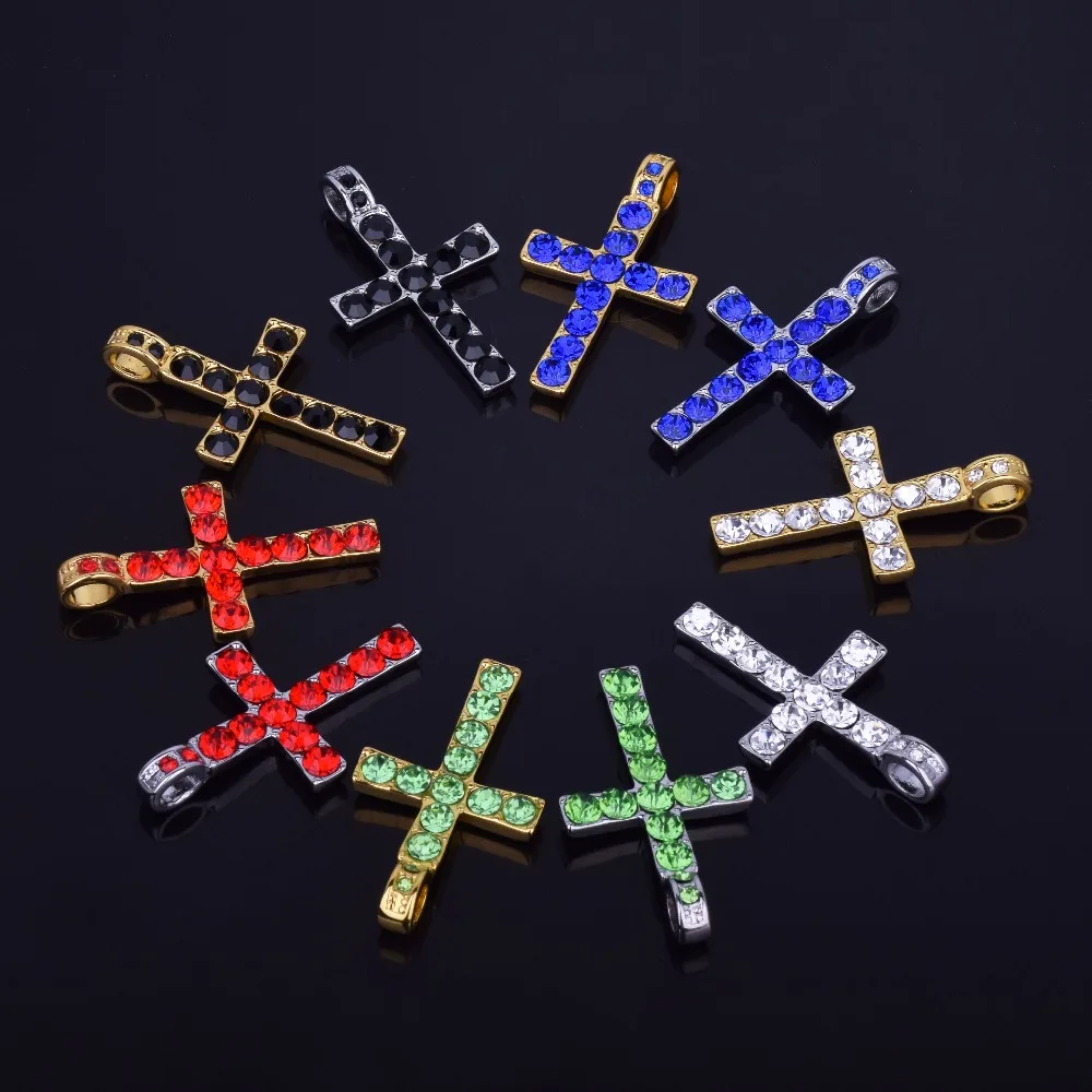 Мужской кулон золотистого цвета в стиле хип-хоп ожерелье с кулоном виде креста