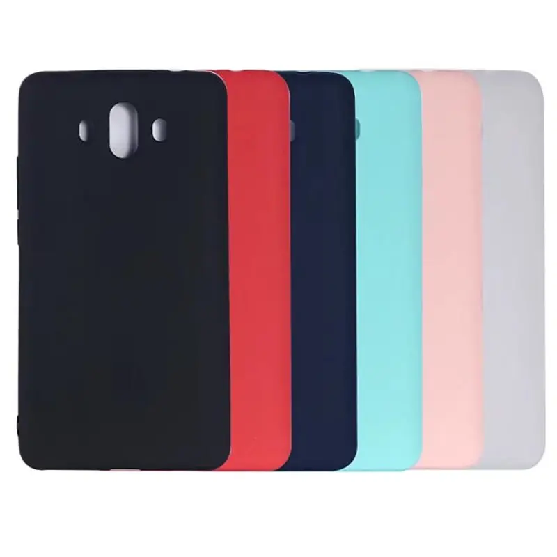 

200pcs/lot For Huawei Mate 10 Candy Color Soft Matte Transparent Clear TPU Silicone Back Cover Case For Huawei Mate 10