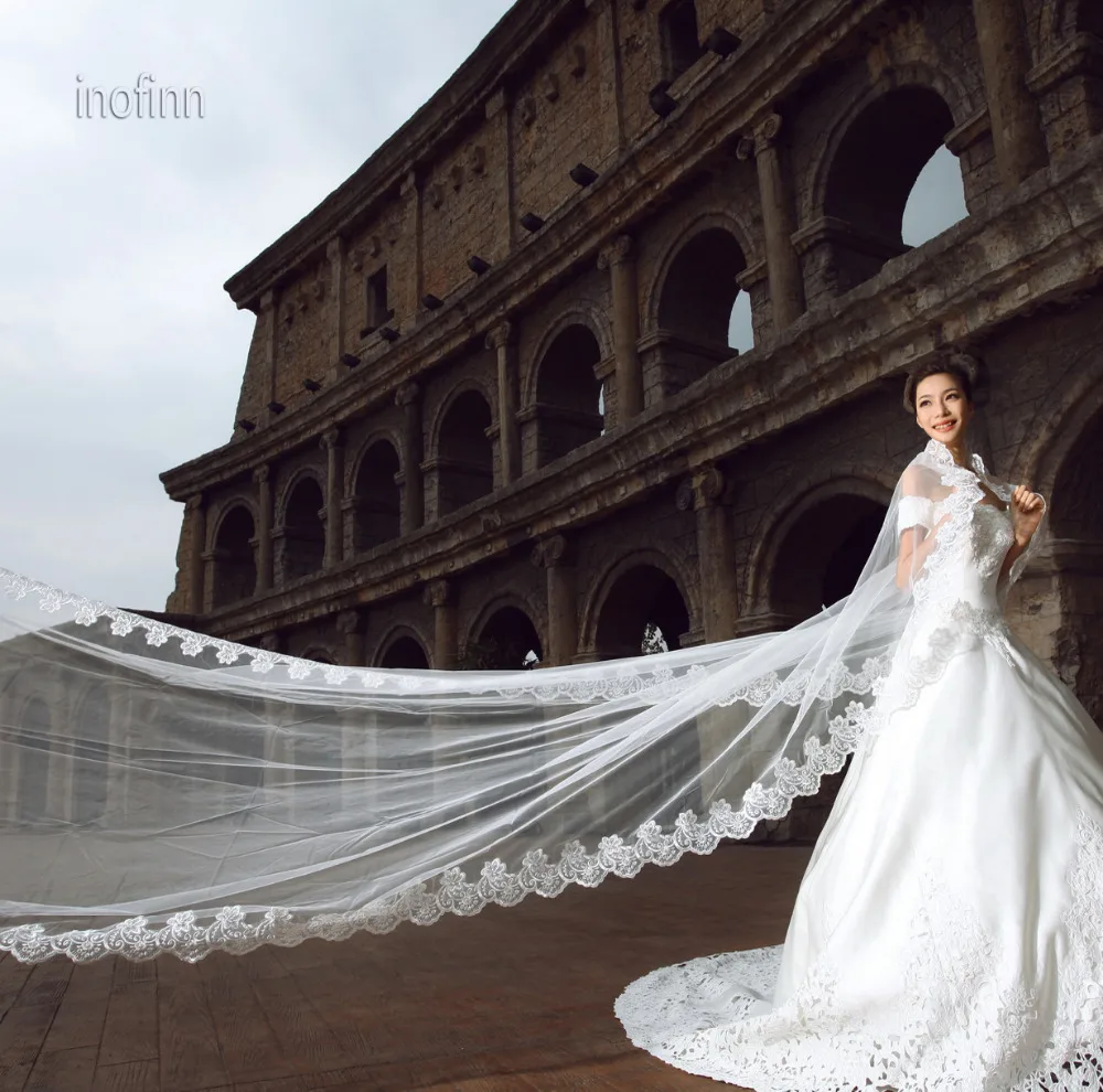 2019 brand new Simple Girls Long Cheap Real White/Ivory One layer Bridal Wedding Veil Accessories Without Clip In Stock | Свадьбы и