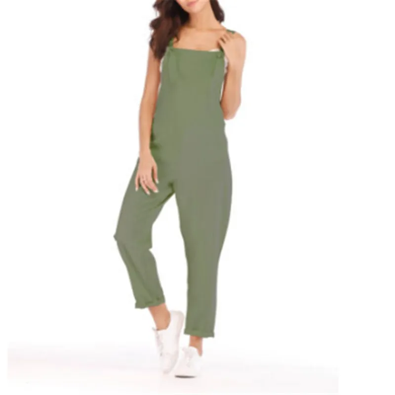 Комбинезон женский летний на бретелях элегантный длинный однотонный