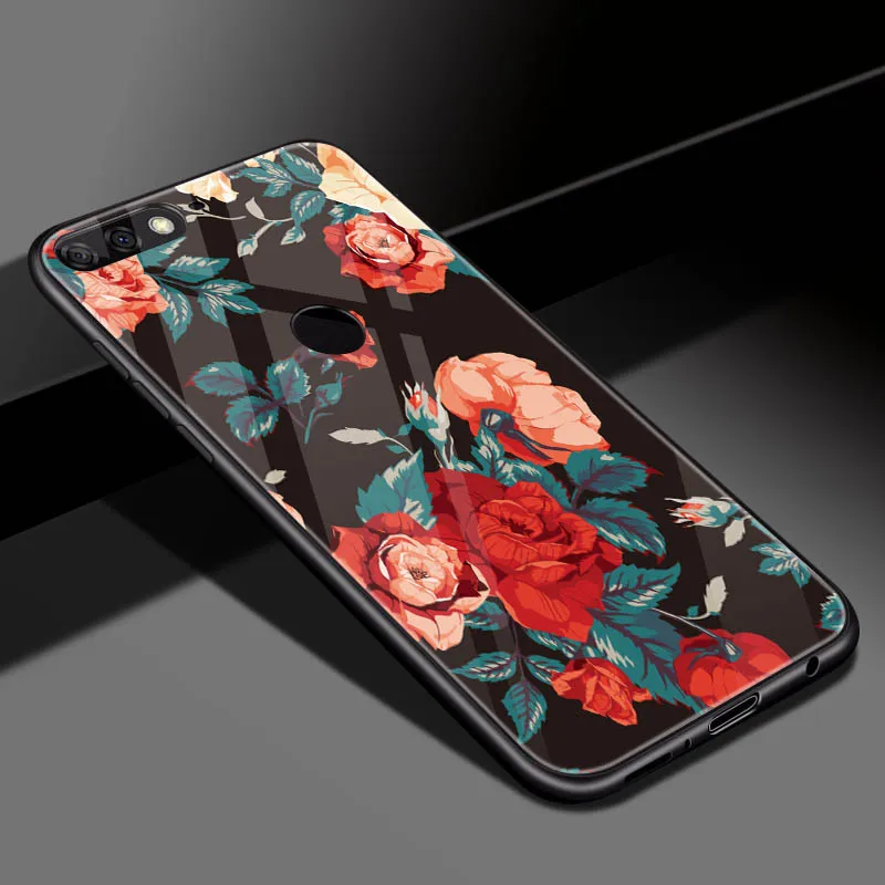 BLK-23 DIY фото настроить чехол для телефона Coque huawei Y9 закаленное стекло крышка для huawei y9 p20 pro honor 10 lite honor 8x max - Цвет: BLK-23
