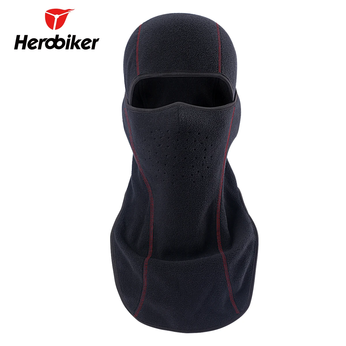 Красный HEROBIKER мотоциклетная маска для лица, шапка для шеи, Флисовая Балаклава, мотоциклетная маска для лица, зимние шапки, Балаклава для шеи, мотоциклетная маска - Цвет: Красный