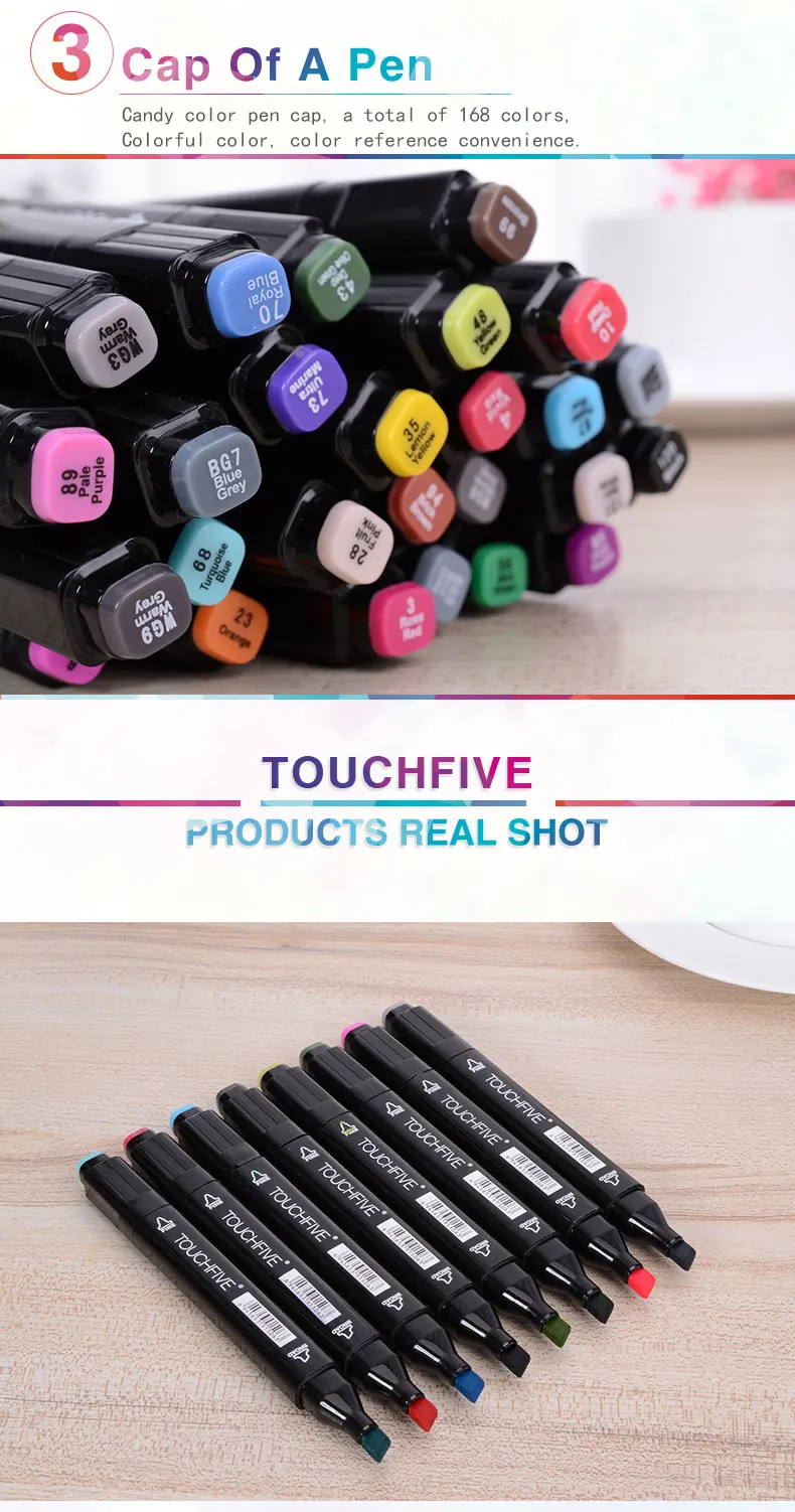 TouchFive 40/60/80 Цвет художественный маркер для белой доски двойной наконечник на спиртовой основе эскиз маркеры для анимации для художника рисунок Модный дизайн маркер