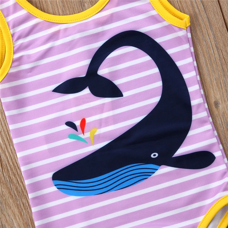 2018 слитный купальник для девочек с изображением Кита летний детский цельный