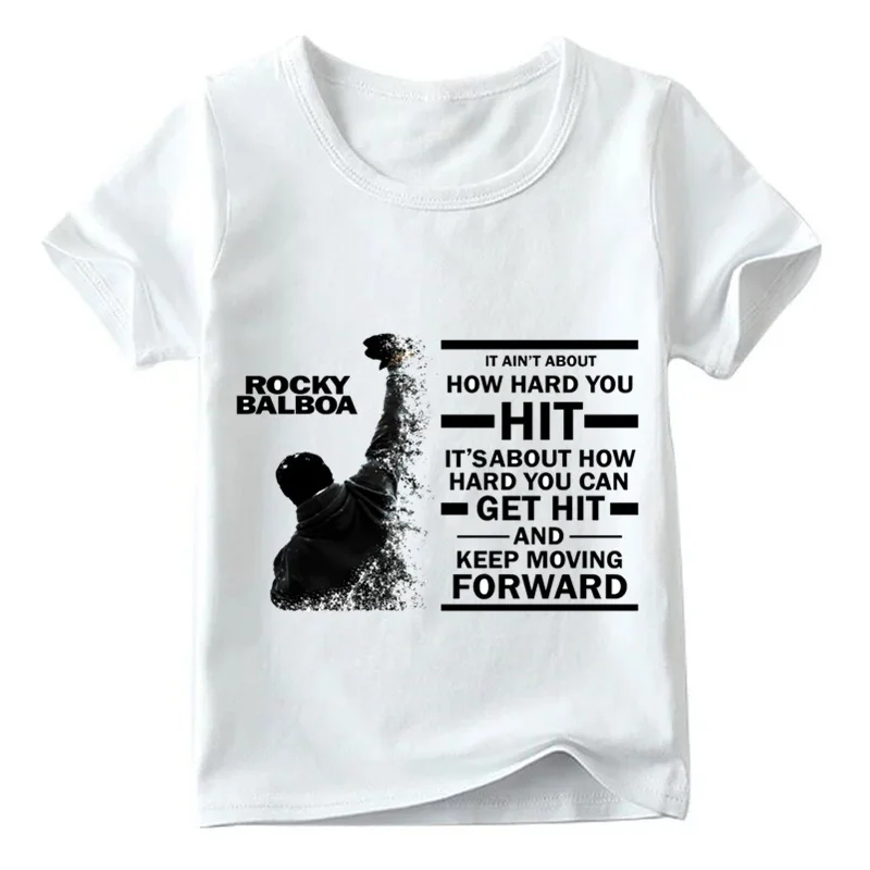 2019 Детская футболка с принтом Рокки Бальбоа летние повседневные топы коротким