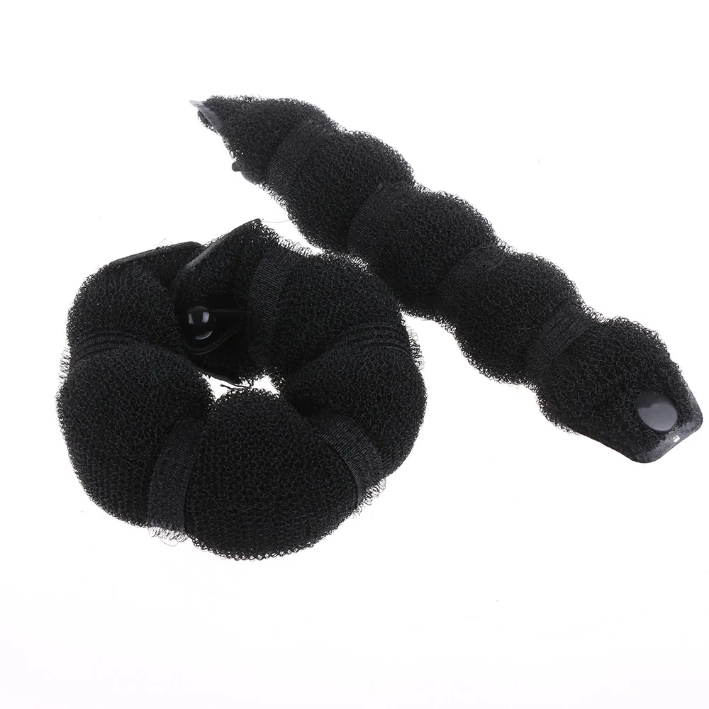 Black 1 компл. Горячая пончик булочка для волос Элегантный булочки для волос стиль Кофе Цвет Модные женские аксессуары инструменты - Цвет: Black
