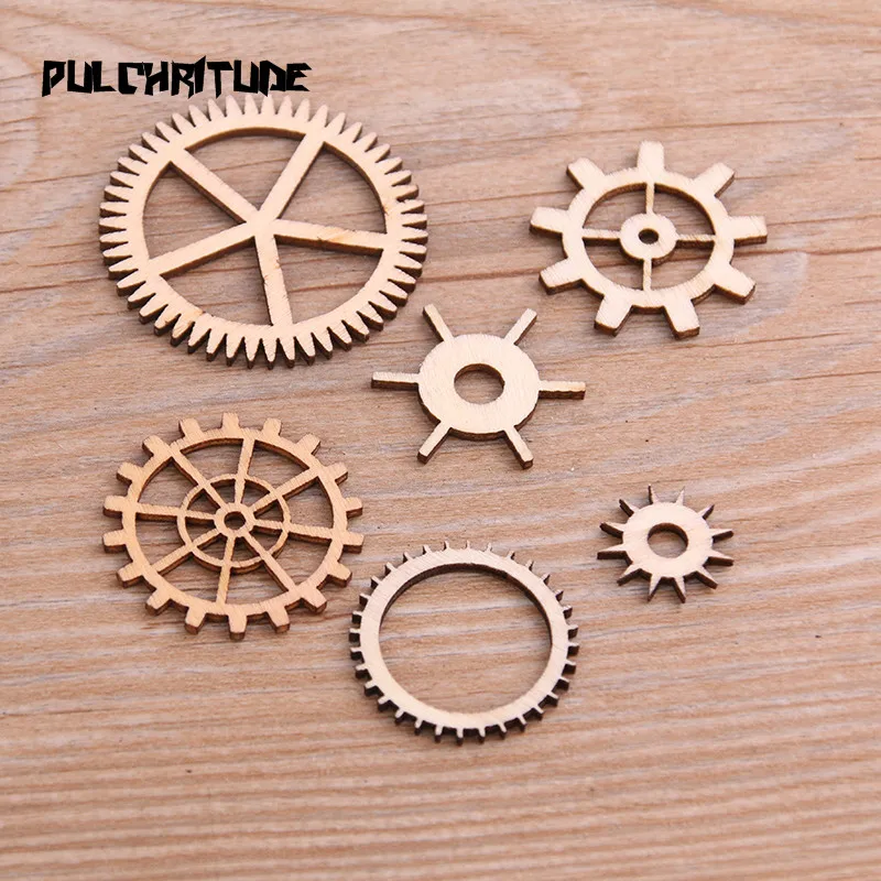 36 шт./набор незаконченные деревянные ремесло Шестерни колеса Скрапбукинг