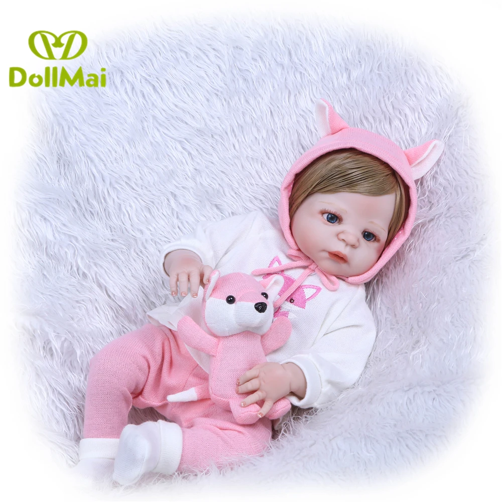 Kawaii Fox baby reborn 57 см полный Силиконовый реборн Детские куклы Настоящий