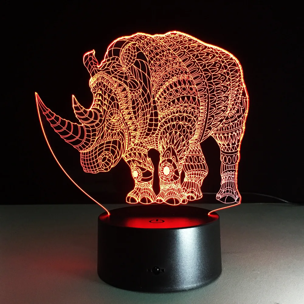Светодиодная лампа носорога ночник для детей 7 цветов|led night light|night lightnight light for kids |