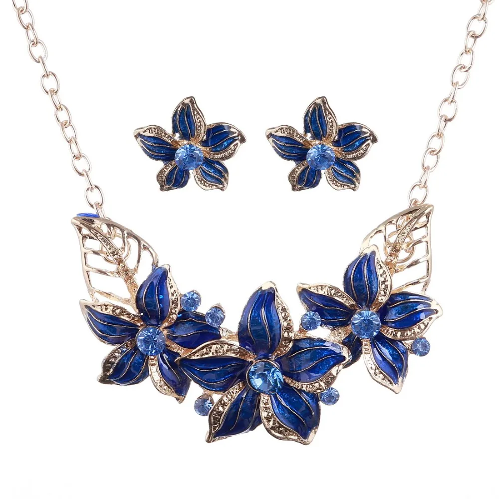 Комплект ювелирных изделий в африканском стиле золотого цвета с австрийскими