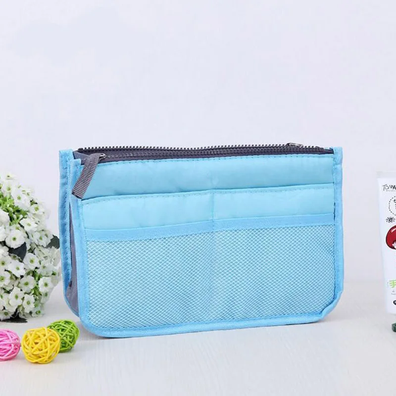 Light blue Высококачественная косметичка для макияжа Женская водонепроницаемая косметическая сумка-Органайзер для путешествий для туалетных принадлежностей - Цвет: Light blue