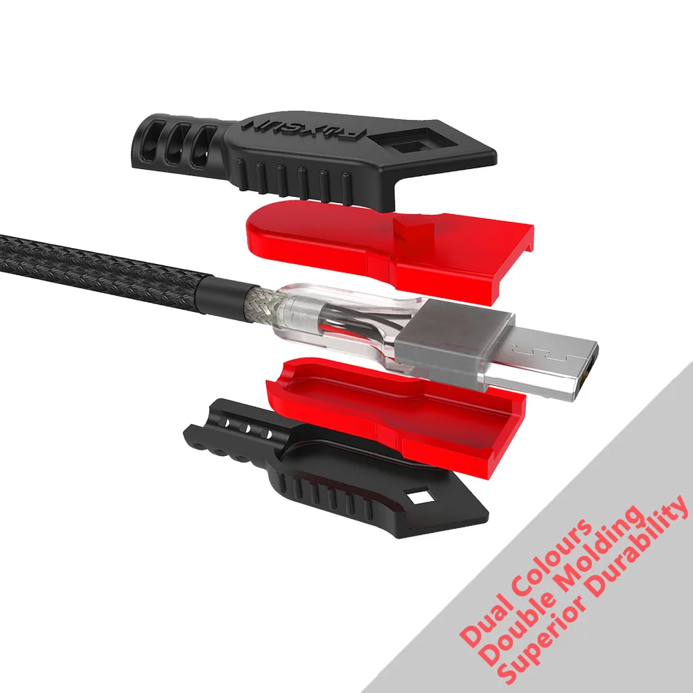 Micro USB 2 0 A кабель Foxsun нейлоновый Плетеный зарядный для Android шнур Samsung Kindle HTC Nexus LG Sony
