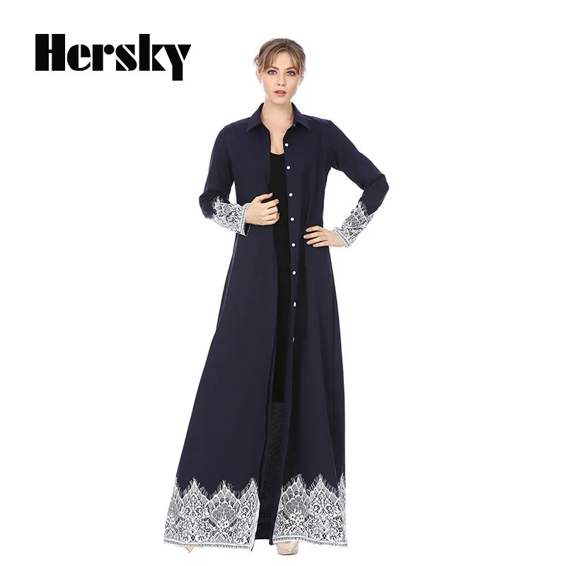 2019 Новая мода вышивка abaya Дубайский мусульманский женское кружевное платье