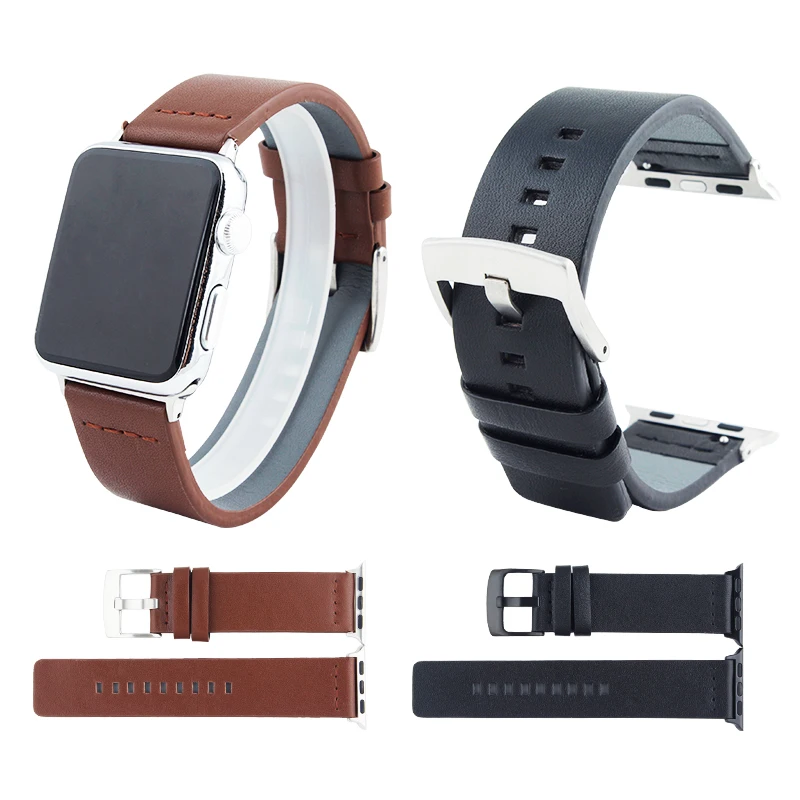 Кожаный ремешок для часов ALKVISION Apple Watch серии 4 винтажный спортивный ремень iwatch 42 38