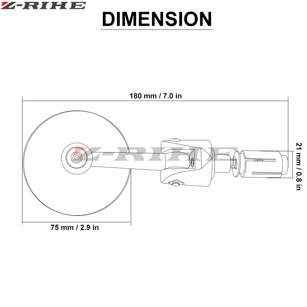 Зеркало заднего вида для Kawasaki ZX6R ZX7R BMW R1200ST R 1200ST 7/8 ST 1200 2006 2008 2007 дюйма 22 мм|mirrors for