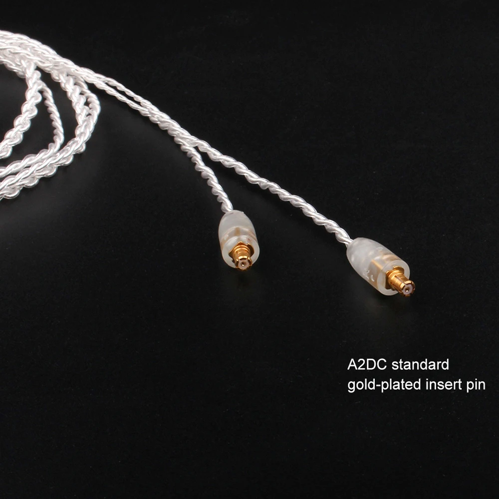 TRN V10 V20 сменный кабель 2Pin Модернизированный позолоченный серебряный кабель MMCX IE80 A2DC разъем для KZ ZS6/ZST/ZS10 ZSA RT-1 TFZ SE215 535