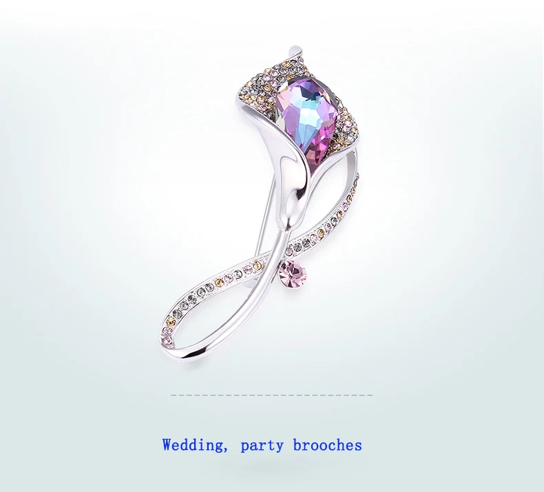Новинка Warme Farben женские Броши Кристалл от Swarovski богемные цветы в форме броши костюм шарфы Заколки ювелирные аксессуары