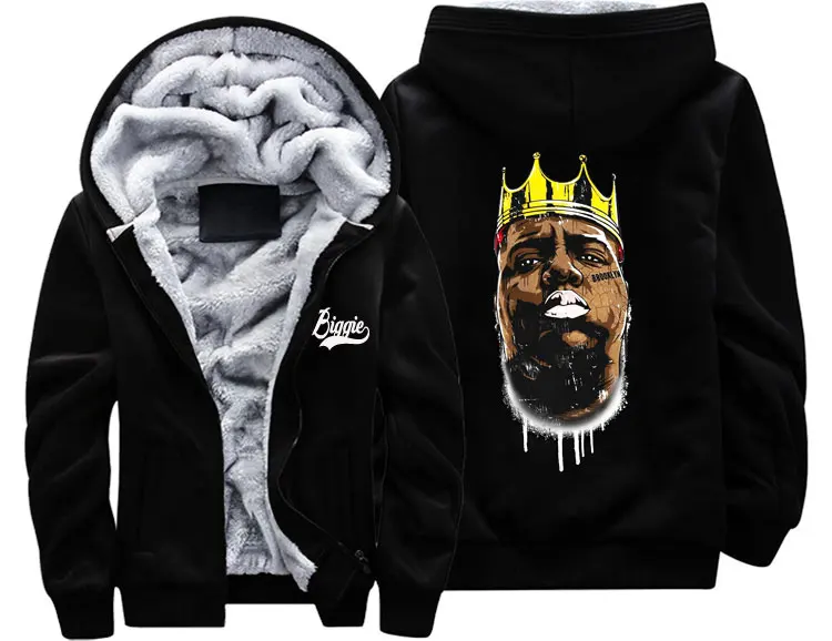 style 2 Biggie tupac 2pac Хип-хоп для музыкальных выступлений, для чтения рэпа, крутая Мода, для мужчин wo, теплое толстое пальто, куртка, зимняя уличная бархатная толстовка с капюшоном - Цвет: style 2